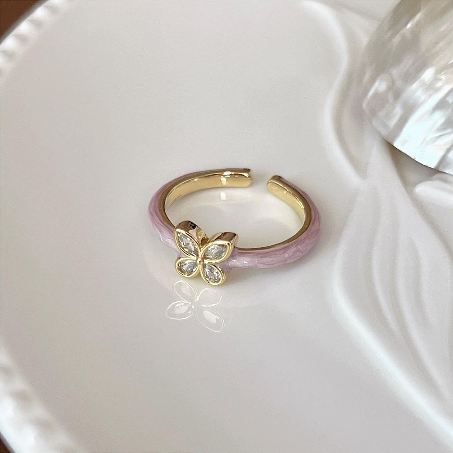 Hyacinth Purple Butterfly Ring